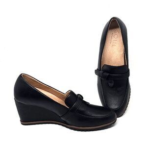 SOUL Naturalizer Hila Wedge Black Snake Slip-on Shoes Women's Size 11 US